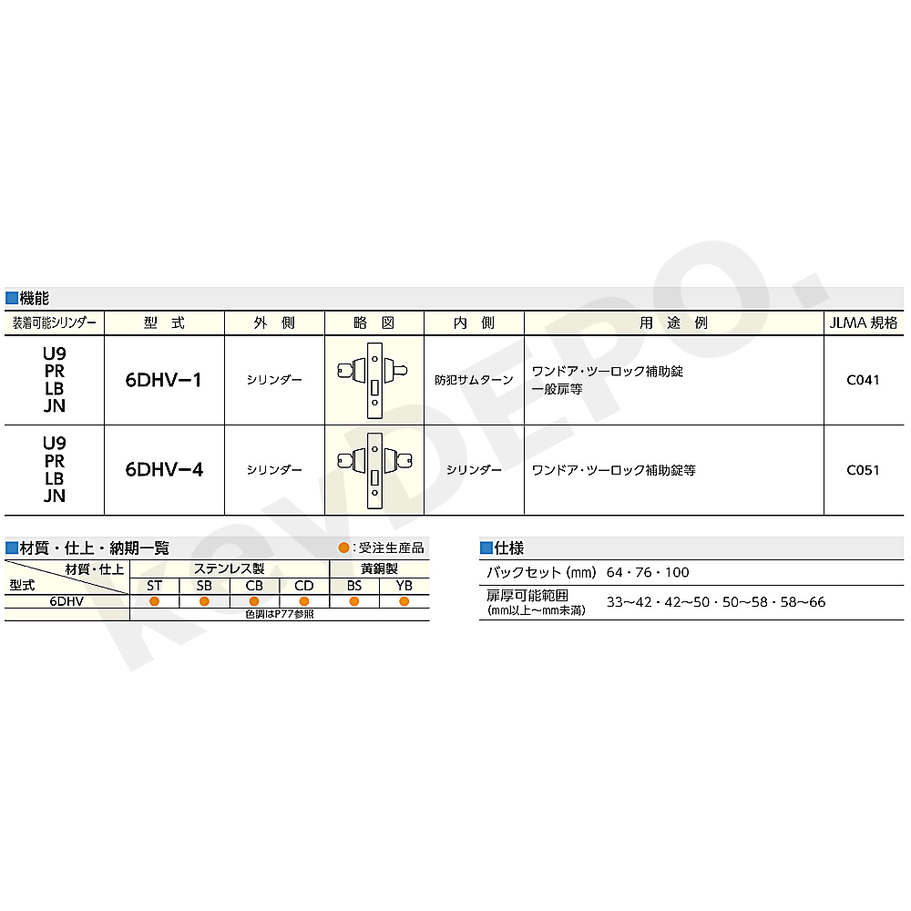 MIWA U9 6DHV-1【美和ロック/高級本締錠】 / 鍵と電気錠の通販サイト